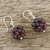 Garnet cluster earrings, 'Berries' - Garnet Cluster Earrings from Thailand (image 2c) thumbail