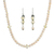 Pearl and citrine jewelry set, 'Pink Lemons' - Pearl Earrings and Necklace Jewelry Set thumbail