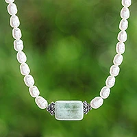 Featured review for Pearl and jade pendant necklace, Touch of Life