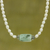 Pearl and jade pendant necklace, 'Touch of Life' - Handcrafted Pearl and Jade Necklace (image 2) thumbail