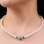 Pearl and jade pendant necklace, 'Touch of Life' - Handcrafted Pearl and Jade Necklace