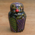 Lacquered wood box, 'Owl and Its Secrets' - Hand Painted Lacquered Wood Box thumbail