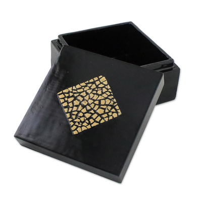 Eggshell mosaic box, 'Dazzling Diamond' (square) - Eggshell Mosaic Box