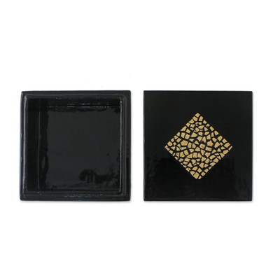 Caja de mosaico de cáscara de huevo, (cuadrada) - Caja de mosaico de cáscara de huevo