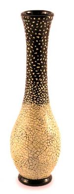 Eggshell mosaic vase, 'Falling Snow' - Eggshell mosaic vase