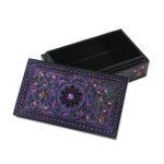 Lacquered box, 'Floral Fantasy' - Hand Crafted Wood Decorative Box