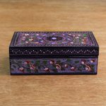 Lacquered box, 'Floral Fantasy' - Hand Crafted Wood Decorative Box