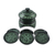 Lacquered coasters, 'Jade Jungle' (set for 6) - Lacquered Mango Wood Coasters (Set for 6) (image 2d) thumbail