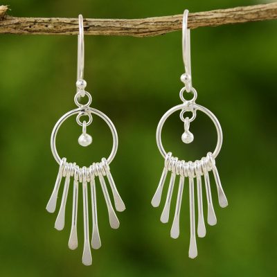 Sterling silver chandelier earrings, 'Catch the King's Eye' - Sterling Silver Chandelier Earrings