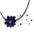 Lapis lazuli choker, 'Midnight Sea' - Lapis Lazuli Flower Necklace (image 2a) thumbail