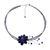 Lapis lazuli choker, 'Midnight Sea' - Lapis Lazuli Flower Necklace (image 2d) thumbail