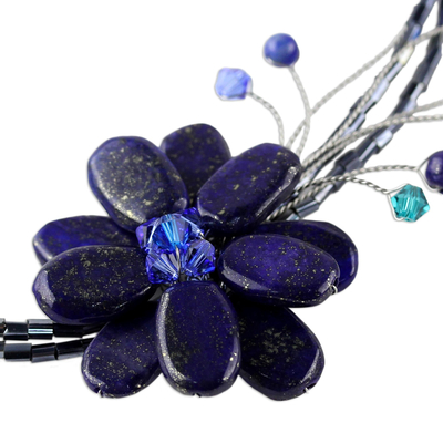 Gargantilla de lapislázuli - Collar flor lapislázuli