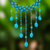 Beaded choker, 'Blue Rain Shower' - Handcrafted Turquoise Colored Waterfall Necklace (image 2) thumbail
