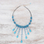 Beaded choker, 'Blue Rain Shower' - Handcrafted Turquoise coloured Waterfall Necklace (image 2b) thumbail