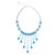 Beaded choker, 'Blue Rain Shower' - Handcrafted Turquoise Colored Waterfall Necklace (image 2d) thumbail