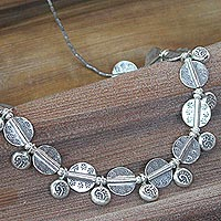 Collar colgante de plata, 'Corona de la Madre Naturaleza' - Collar colgante de plata 950