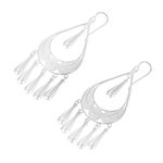 Sterling silver filigree earrings, 'Mystic Rain' - Handcrafted Sterling Silver Chandelier Earrings