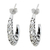 Silver half-hoop earrings, 'Silver Lace' - Fair Trade 950 Silver Half Hoop Earrings