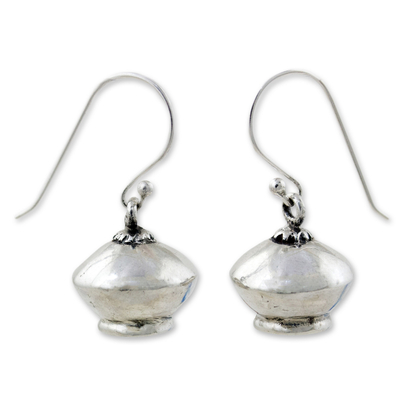 Sterling silver dangle earrings, 'Silver Belles' - Unique Sterling Silver Dangle Earrings