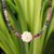 Pearl and tourmaline necklace, 'Ivory Chrysanthemum' - Beaded Tourmaline and Pearl Necklace (image 2) thumbail