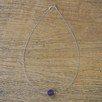 Amethyst pendant necklace, 'Rotations' - Amethyst Pendant Necklace