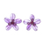 Amethyst button earrings, 'Peace Flower' - Hand Crafted Beaded Amethyst Earrings (image 2a) thumbail