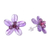 Amethyst button earrings, 'Peace Flower' - Hand Crafted Beaded Amethyst Earrings (image 2c) thumbail