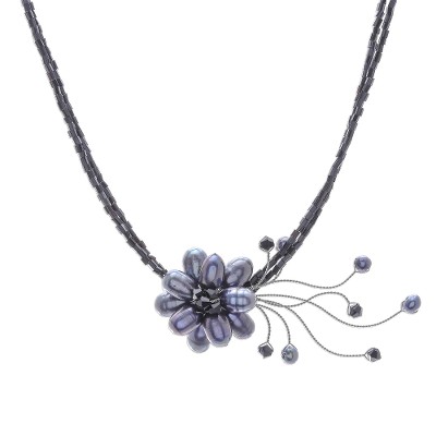 Artisan Crafted Pearl Floral Choker
