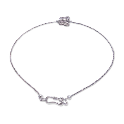 Silver anklet, 'Thai Butterfly' - Silver anklet