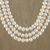 Cultured pearl strand necklace, 'Triple Halo' - Thai Cultured Peach Pearl Triple Strand Necklace (image 2) thumbail