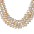 Cultured pearl strand necklace, 'Triple Halo' - Thai Cultured Peach Pearl Triple Strand Necklace thumbail