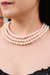 Cultured pearl strand necklace, 'Triple Halo' - Thai Cultured Peach Pearl Triple Strand Necklace