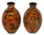 Lacquered decorative bamboo vases, 'Summer Storm' (pair) - Lacquered bamboo vases (Pair)