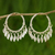 Sterling silver hoop earrings, 'Leaves in the Wind' - Handcrafted Sterling Silver Hoop Earrings thumbail