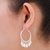 Sterling silver hoop earrings, 'Leaves in the Wind' - Handcrafted Sterling Silver Hoop Earrings