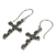 Sterling silver cross earrings, 'Blooms and Crosses' - Fair Trade Sterling Silver Religious Dangle Earrings (image 2b) thumbail