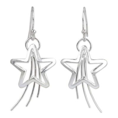 Sterling silver dangle earrings, 'Shooting Stars' - Sterling Silver Dangle Earrings