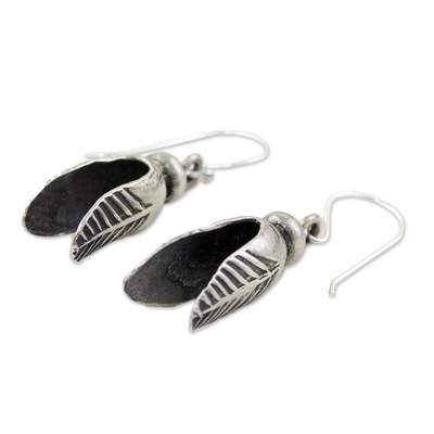 Silver dangle earrings, 'Spring Leaves' - Silver 950 dangle earrings