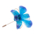 Natural orchid gold-plated stickpin, 'Forever Blue' - Natural Orchid Gold Plated Stick Pin 