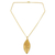 Natural leaf necklace, 'Forest Solo' - Gold Plated Leaf Pendant Necklace (image 2a) thumbail