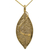 Collar de hojas naturales - Collar colgante hoja chapada en oro