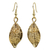 Natural leaf gold-plated earrings, 'Forest Duet' - Artisan Crafted Gold Plated Leaf Earrings (image 2a) thumbail
