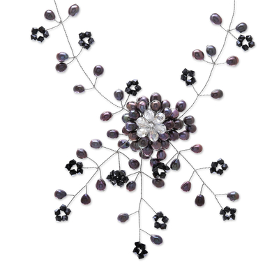 Gargantilla de perlas - Gargantilla de perlas cultivadas y cuentas de vidrio