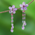 Amethyst dangle earrings, 'Blossom Bounty' - Artisan Crafted Amethyst Earrings (image 2) thumbail
