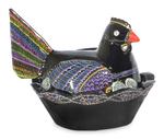 Lacquered wood box, 'Comfy Hen' - Lacquered wood box