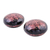 Lacquered wood boxes, 'Ruby Scintillation' (pair) - Floral Mango Wood Decorative Boxes (Pair)