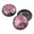 Lacquered wood boxes, 'Ruby Scintillation' (pair) - Floral Mango Wood Decorative Boxes (Pair)