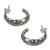 Sterling silver half hoop earrings, 'Moon in the Forest' - Handmade Sterling Silver Half Hoop Earrings (image 2a) thumbail
