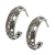 Sterling silver half hoop earrings, 'Moon in the Forest' - Handmade Sterling Silver Half Hoop Earrings (image 2c) thumbail