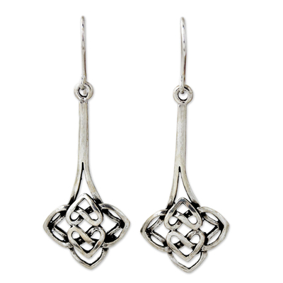 Sterling silver dangle earrings, 'Tiger Lily' - Handcrafted Sterling Silver Dangle Earrings from Thailand